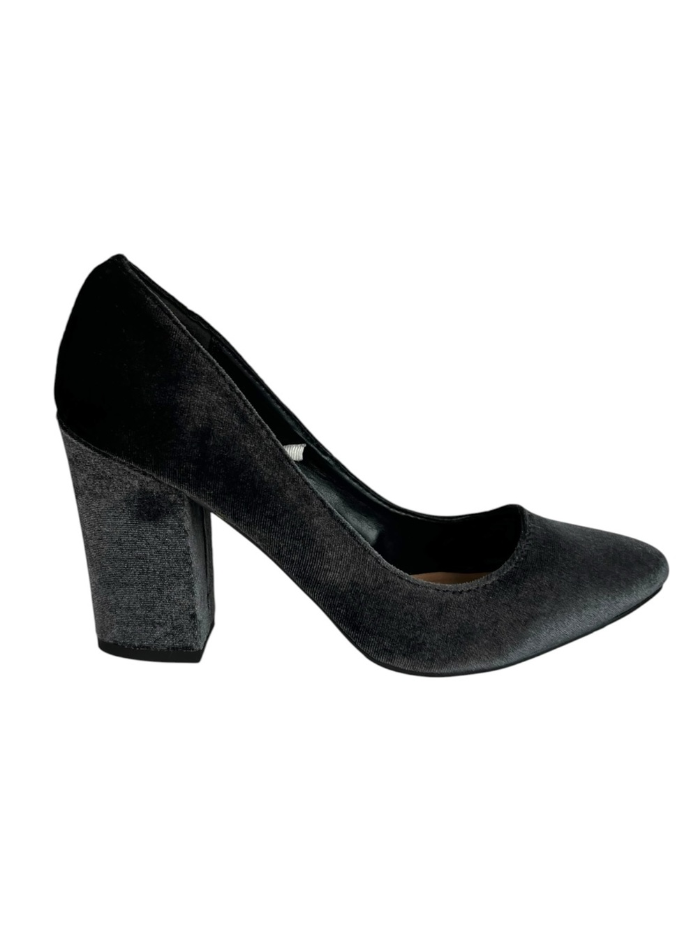 Mossimo Grey Velvet Block Heel Pumps Women’s Size 9 Classic Evening Shoes